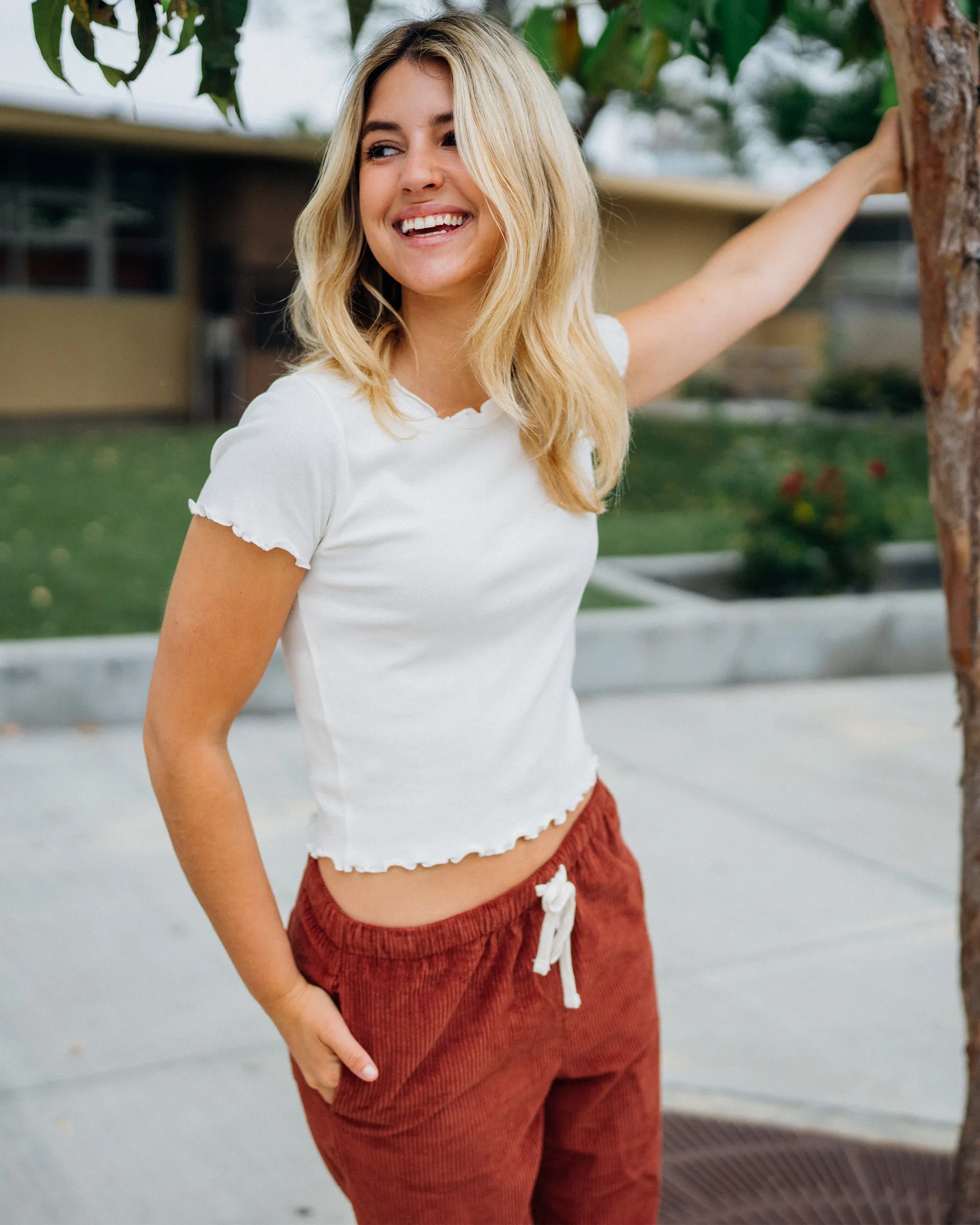 Lived in Lounge Knit Short Sleeve Top - Star White sold by Volcom product image thumbnail 3