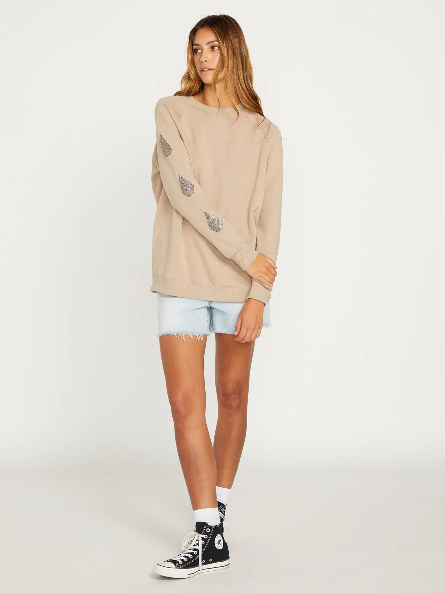 Stone Magic Boyfriend Crew Sweatshirt - Taupe sold by Volcom