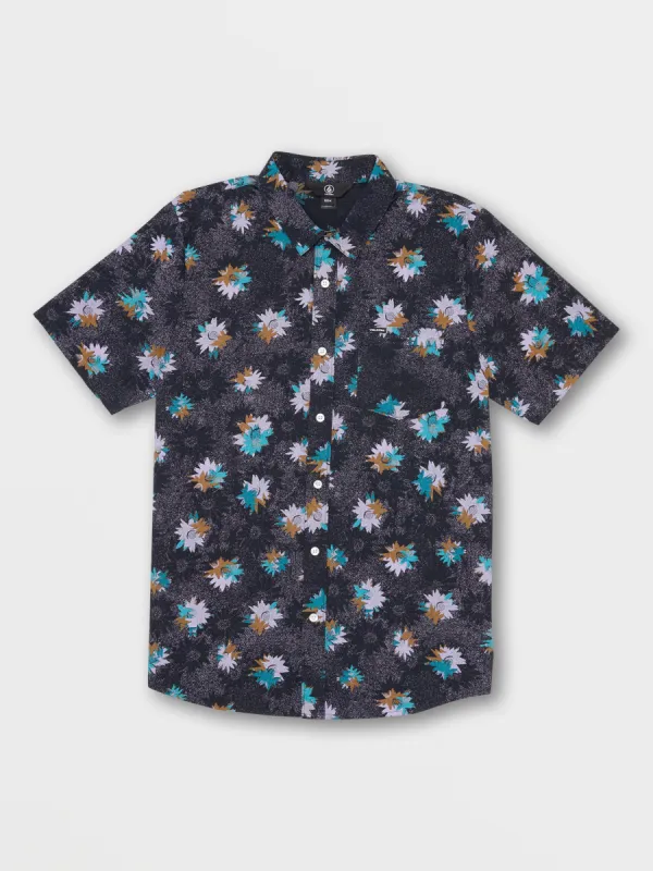 Warbler Short Sleeve Shirt - Black Floral Print sold by Volcom