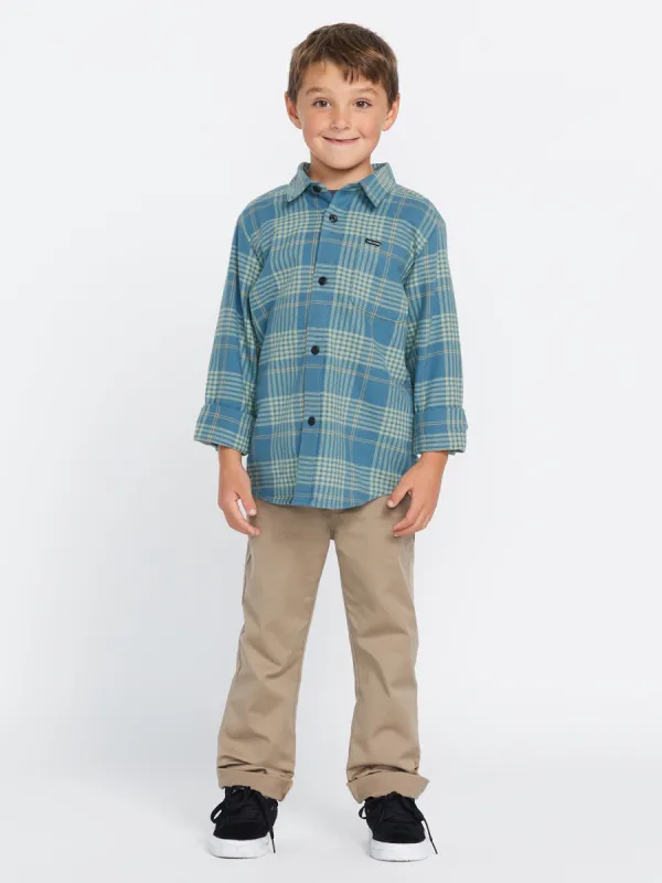 Little Boys Caden Plaid Flannel - Indigo Ridge sold by Volcom