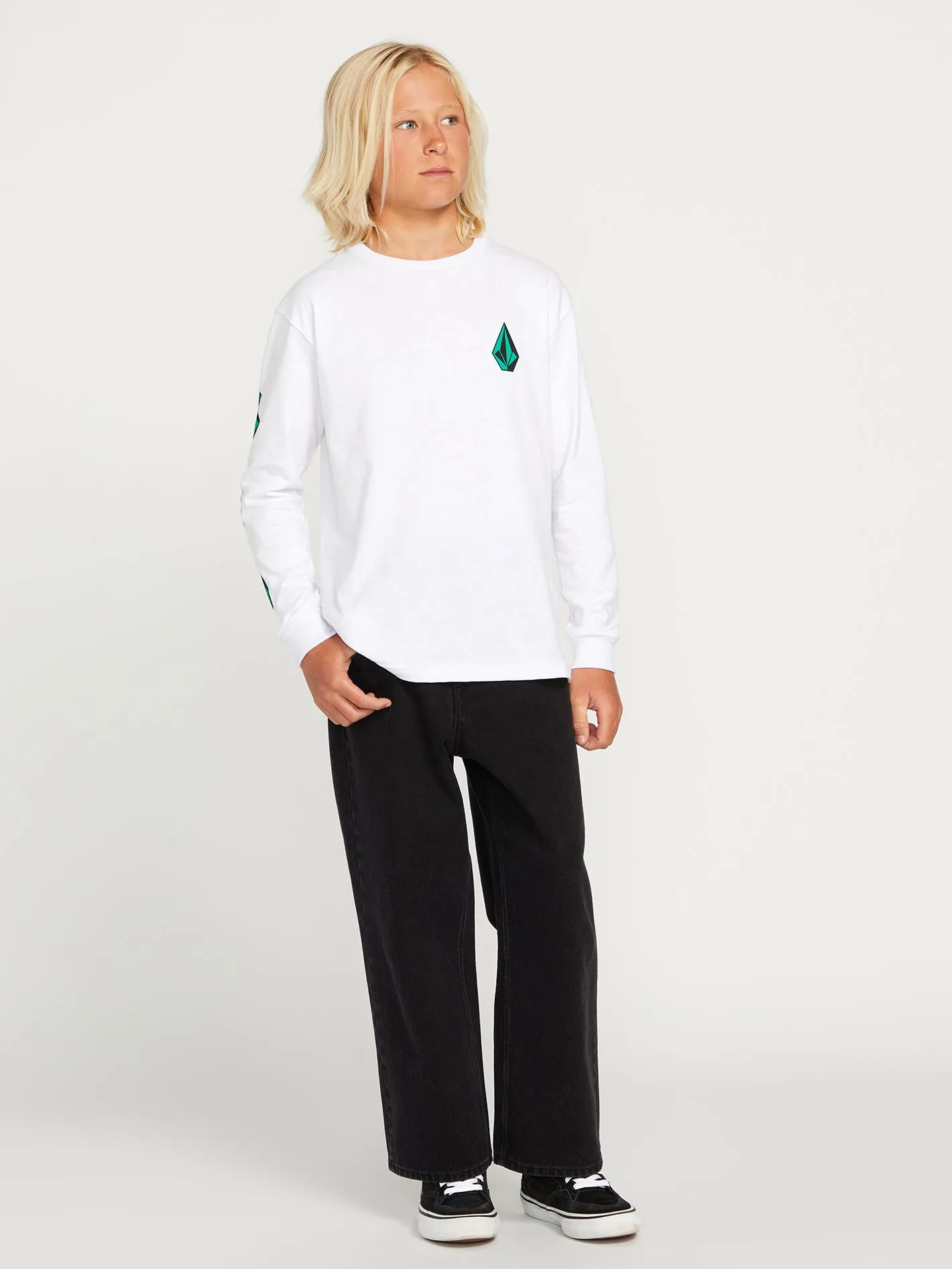 Big Boys Iconic Stone Long Sleeve Tee - White sold by Volcom product image thumbnail 3