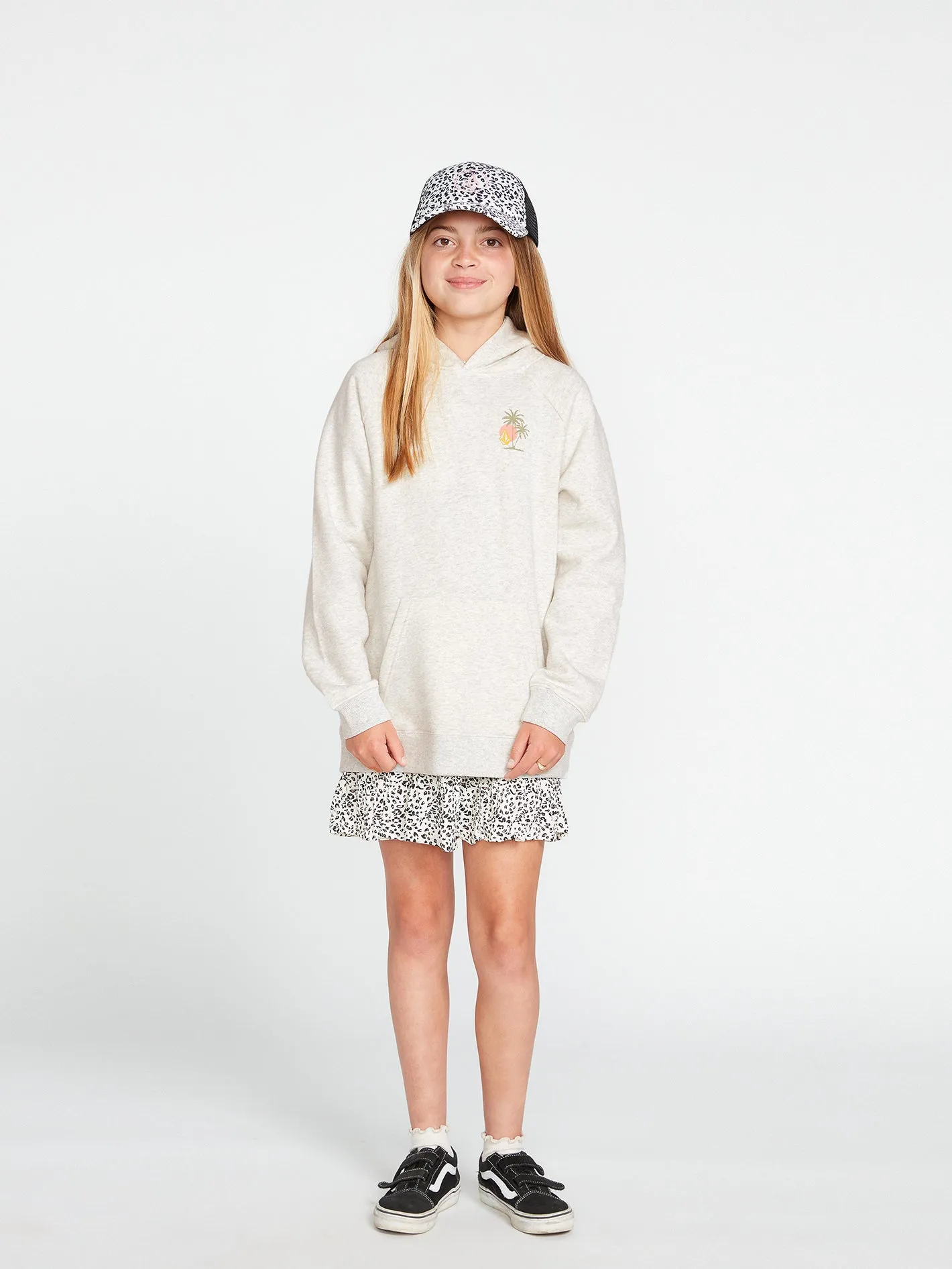 Girls Truly Stoked Boyfriend Hoodie - Light Grey sold by Volcom