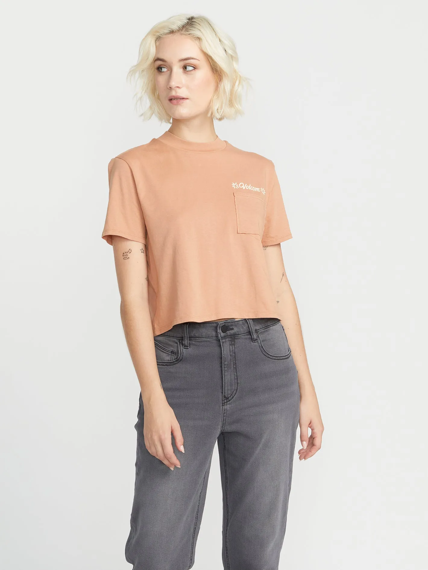 Pocket Dial Short Sleeve Tee - Clay sold by Volcom