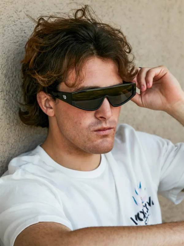 Vinyl Glaze Sunglasses - Gloss Black/Gray sold by Volcom