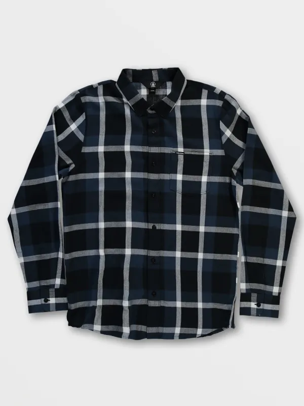 Curwin Long Sleeve Flannel - Navy sold by Volcom