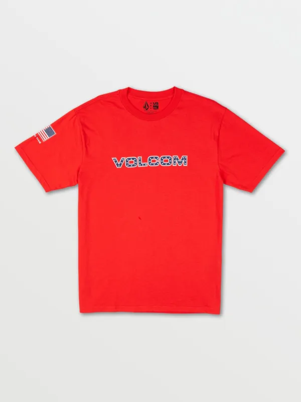 USST Wordmark Short Sleeve - Red (2022) made by Volcom
