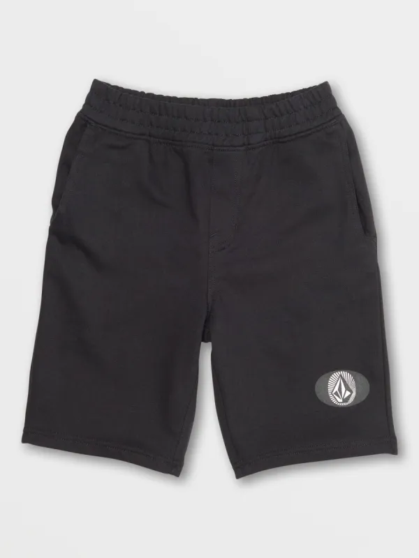 Big Boys Stone Stacker Fleece Shorts - Black sold by Volcom