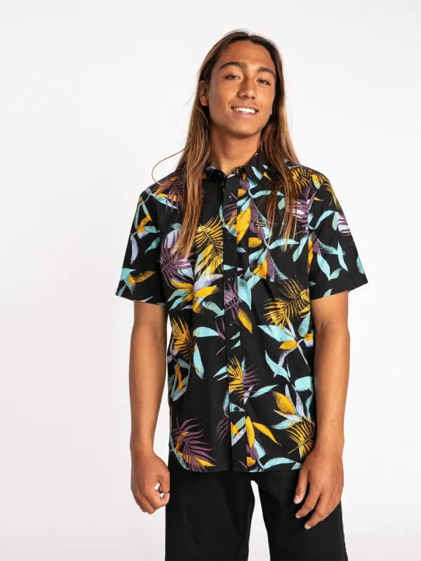 Leaf Spray Short Sleeve Shirt - Black sold by Volcom