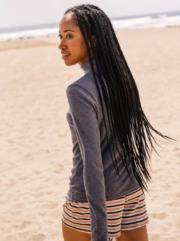 Lived In Lounge Rib Long Sleeve Top - Black sold by Volcom