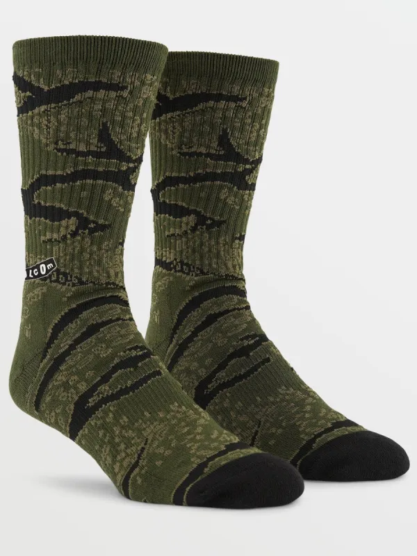 Caustic Camo Socks - Squadron Green sold by Volcom