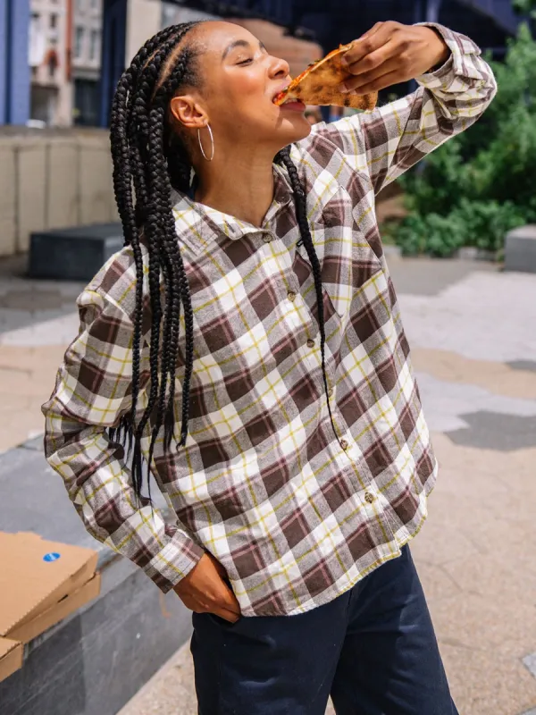 Plaid to Meet U Long Sleeve Flannel - Espresso sold by Volcom