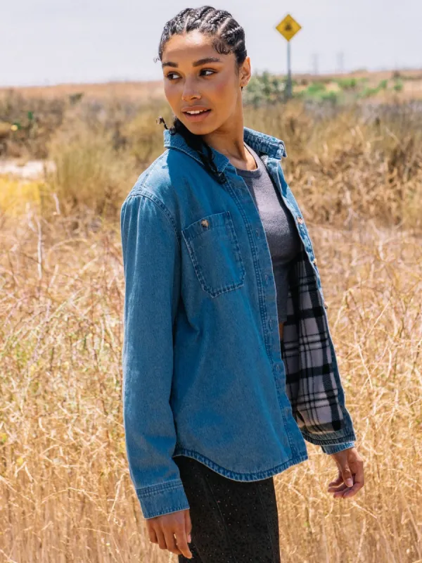 Layer Me Shacket - Lavender sold by Volcom