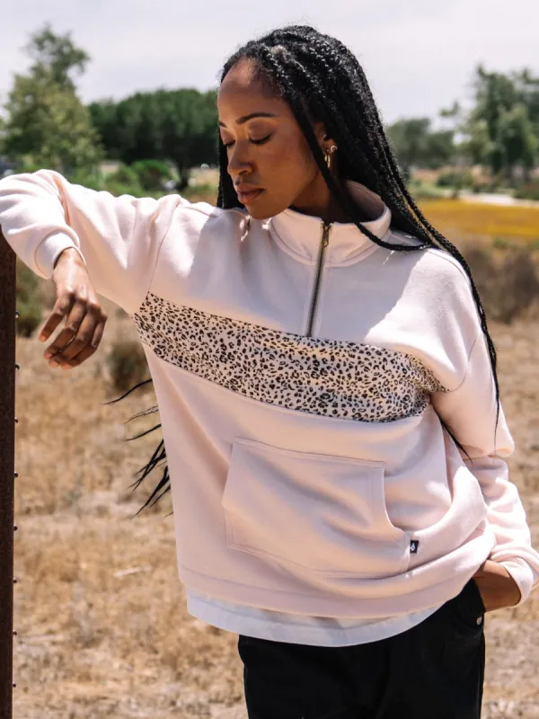 Stone Stacked Mock Neck Sweatshirt - Sand made by Volcom