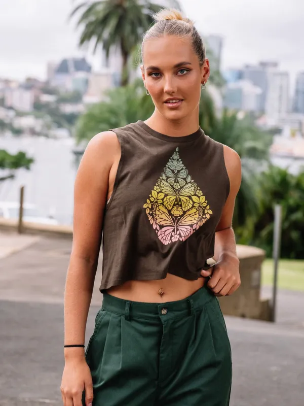 Stone Hour Crop Tank - Espresso sold by Volcom