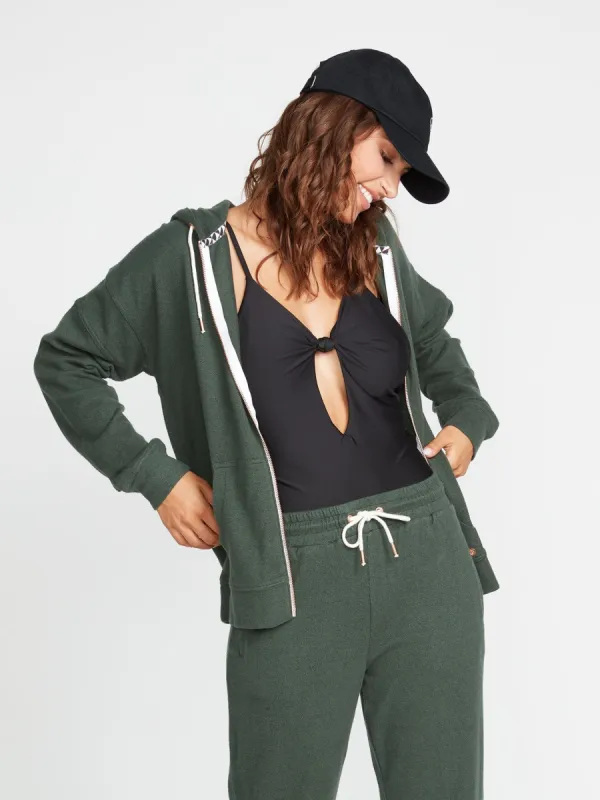 Lived In Lounge Zip Fleece - Dark Pine sold by Volcom