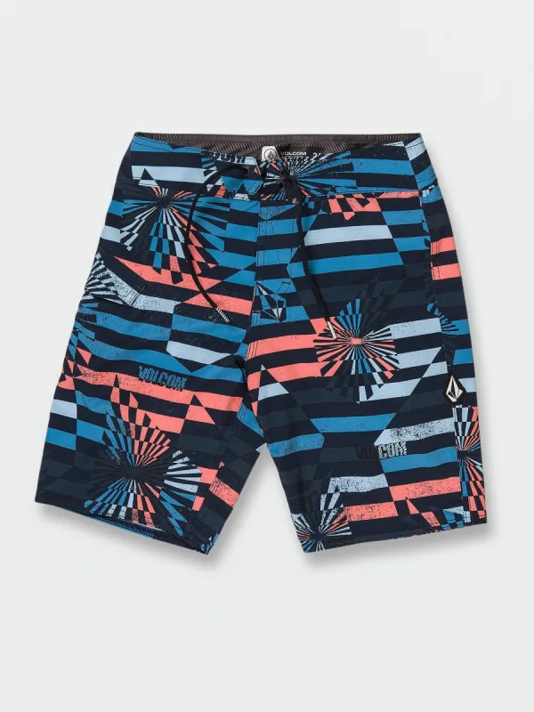 Big Boys Stone Stripe Mod-Tech Trunks - Navy sold by Volcom
