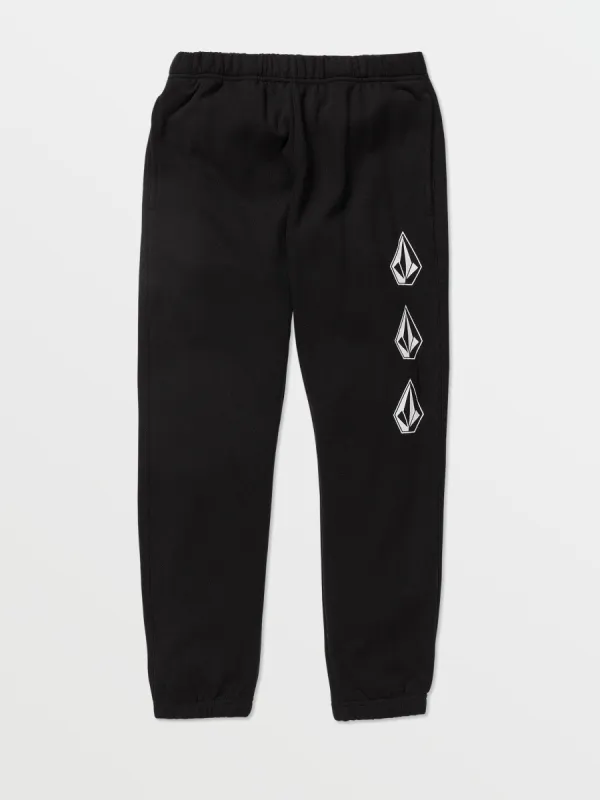 Big Boys Iconic Stone Elastic Waist Fleece Pants - Black made by Volcom