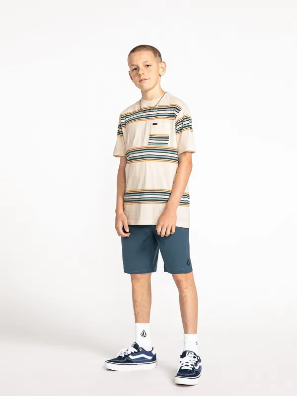 Big Boys Understoned Elastic Waist Shorts - Marina Blue sold by Volcom