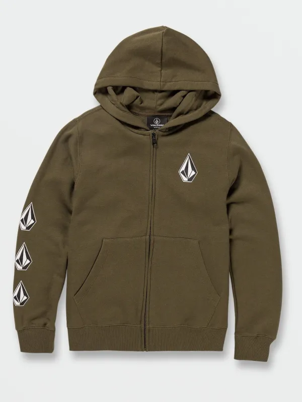 Big Boys Iconic Stone Zip Hoodie - Military sold by Volcom