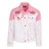Von Dutch designed by Marc Jacques Burton Pink Lightening Denim Jacket sold by Von Dutch