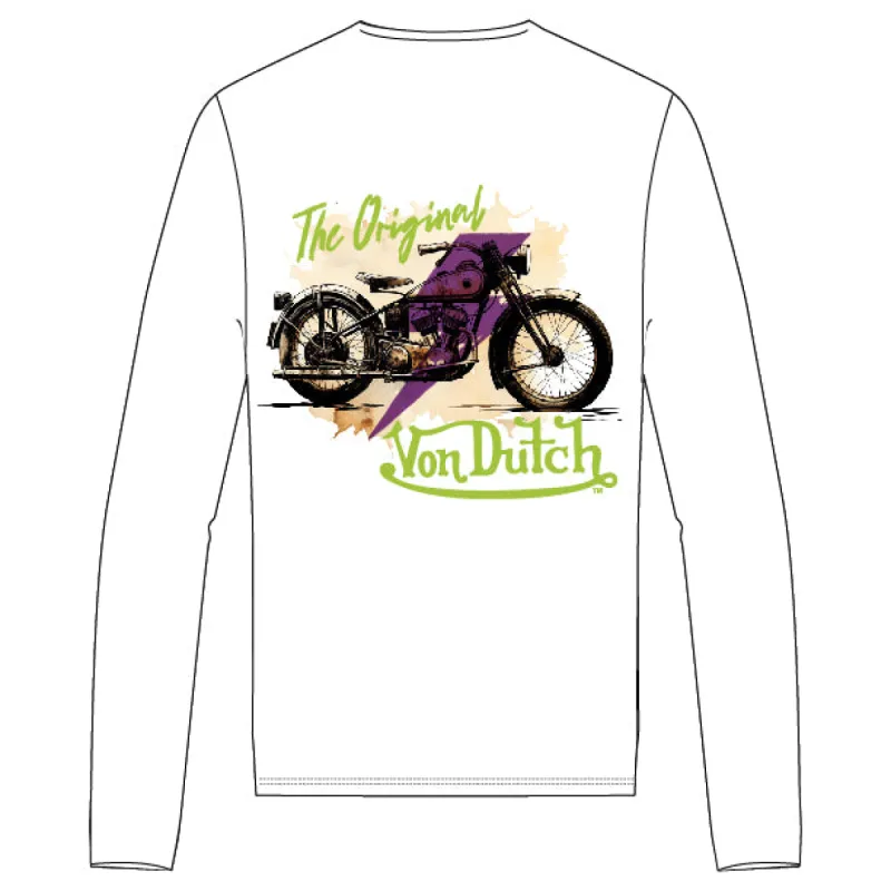 Von Dutch Biker White LS Tee sold by Von Dutch