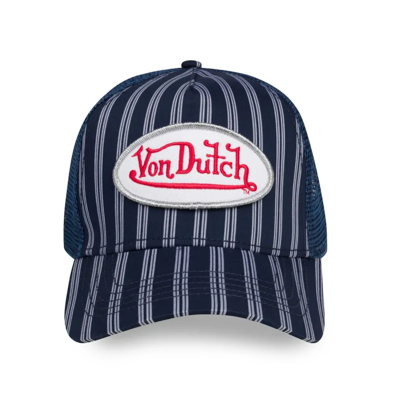 Von Dutch Navy & White Stripe Trucker Hat sold by Von Dutch