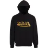 Men's Embroidered Logo Gold on Black Hoodie sold by Von Dutch