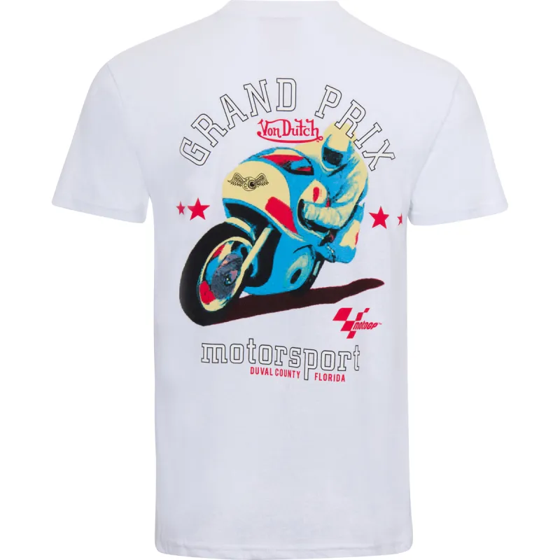 Moto 4 Grand Prix Racer White SS Tee sold by Von Dutch