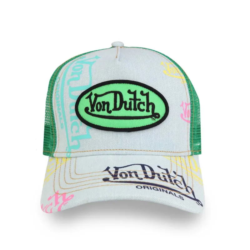 Light Denim Apple Logo Trucker sold by Von Dutch