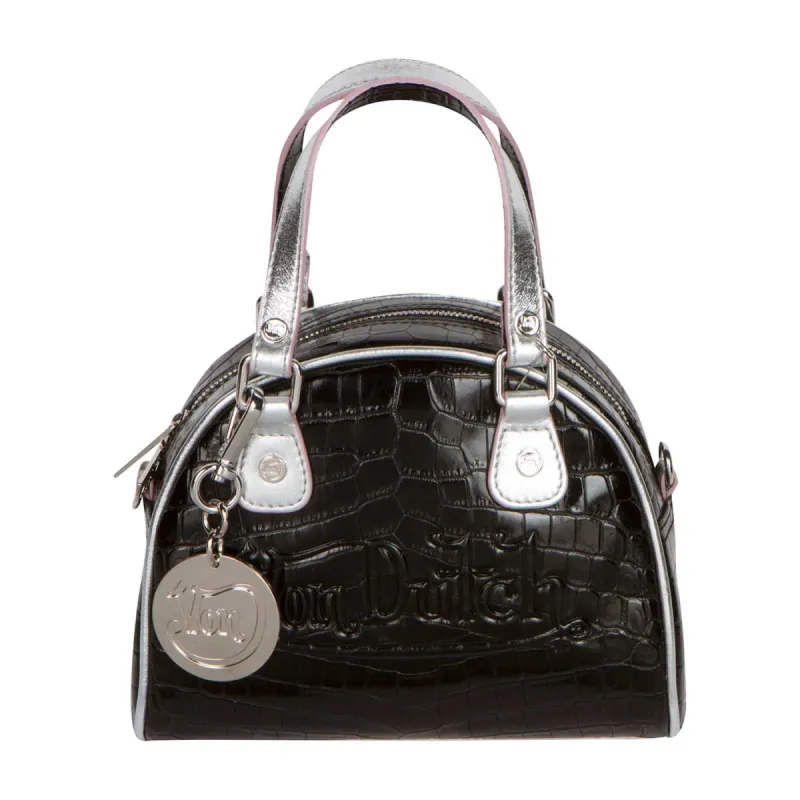 Black Leather Von Dutch Paris Bowling Bag sold by Von Dutch