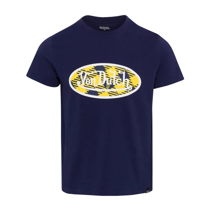 Women's Navy & Yellow Plaid SS Tee sold by Von Dutch