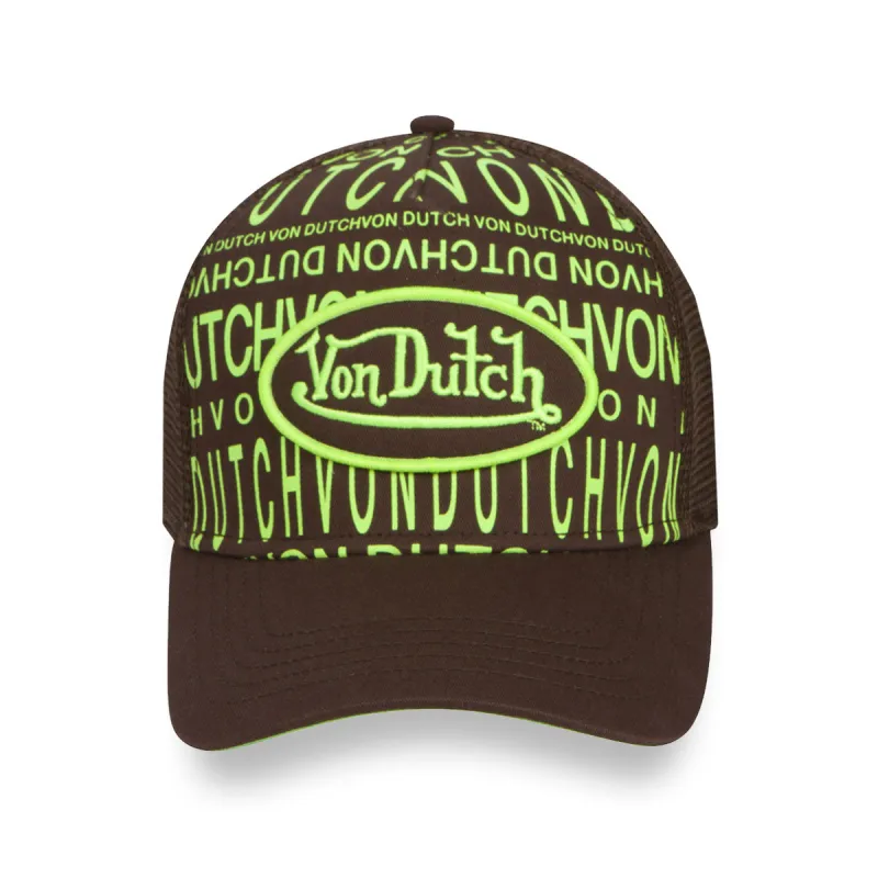 Von Dutch Monogram Espresso & Lime Trucker sold by Von Dutch