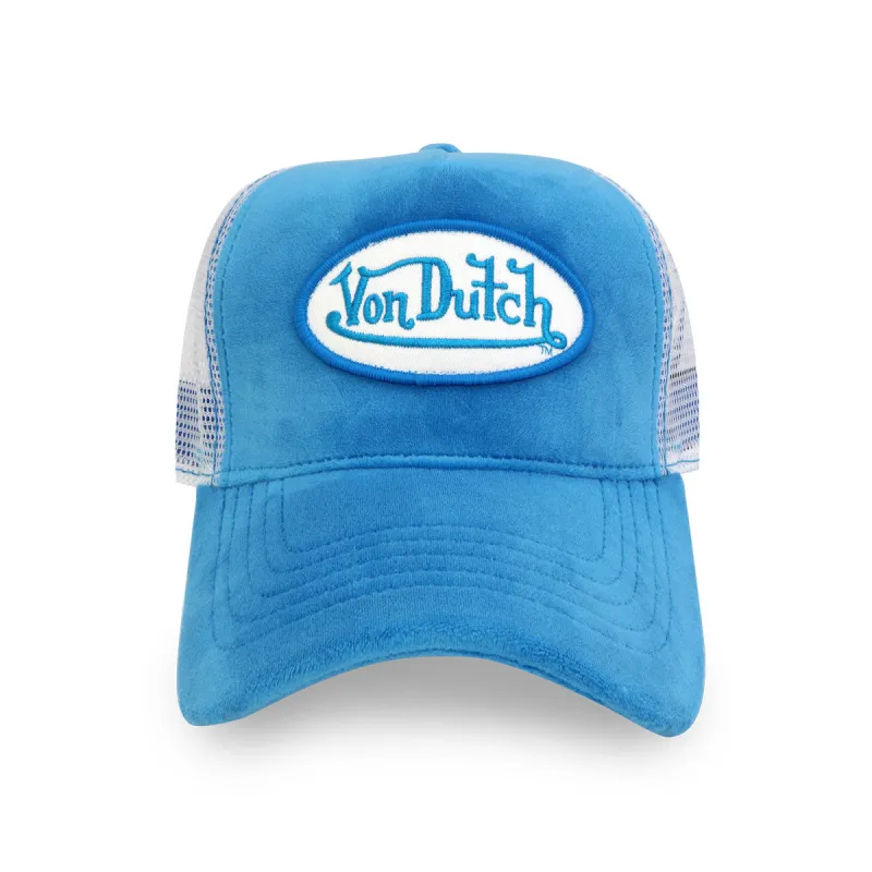 Blue Crush Velvet Trucker sold by Von Dutch