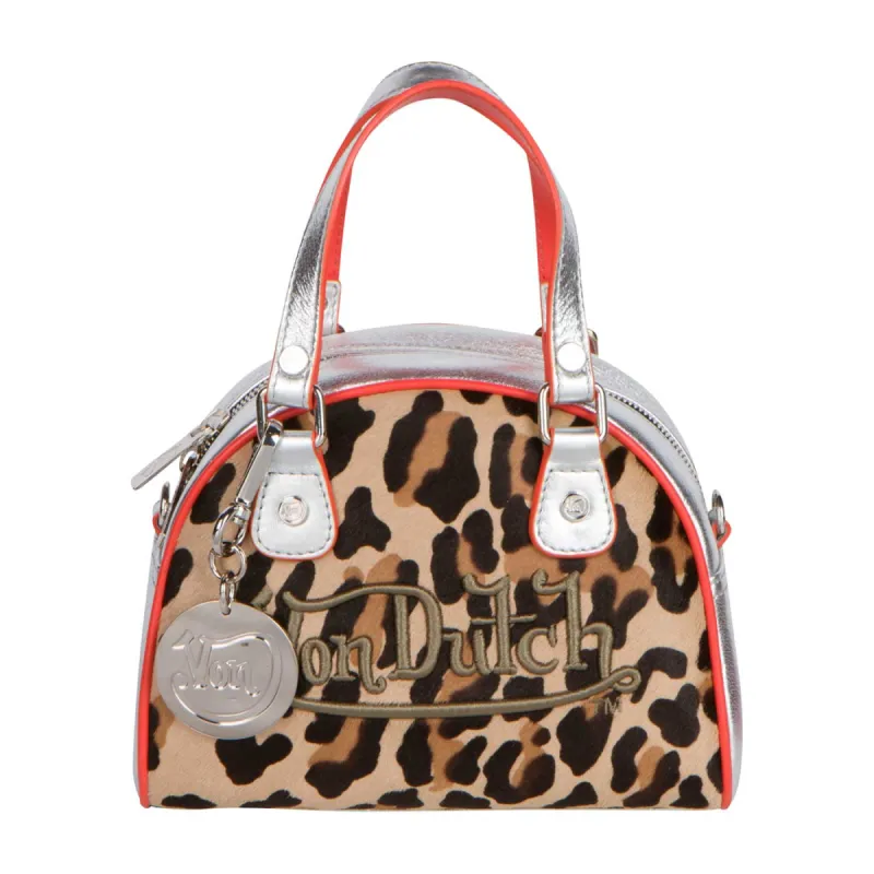 Leopard & Silver Leather Von Dutch Paris Bowling Bag sold by Von Dutch