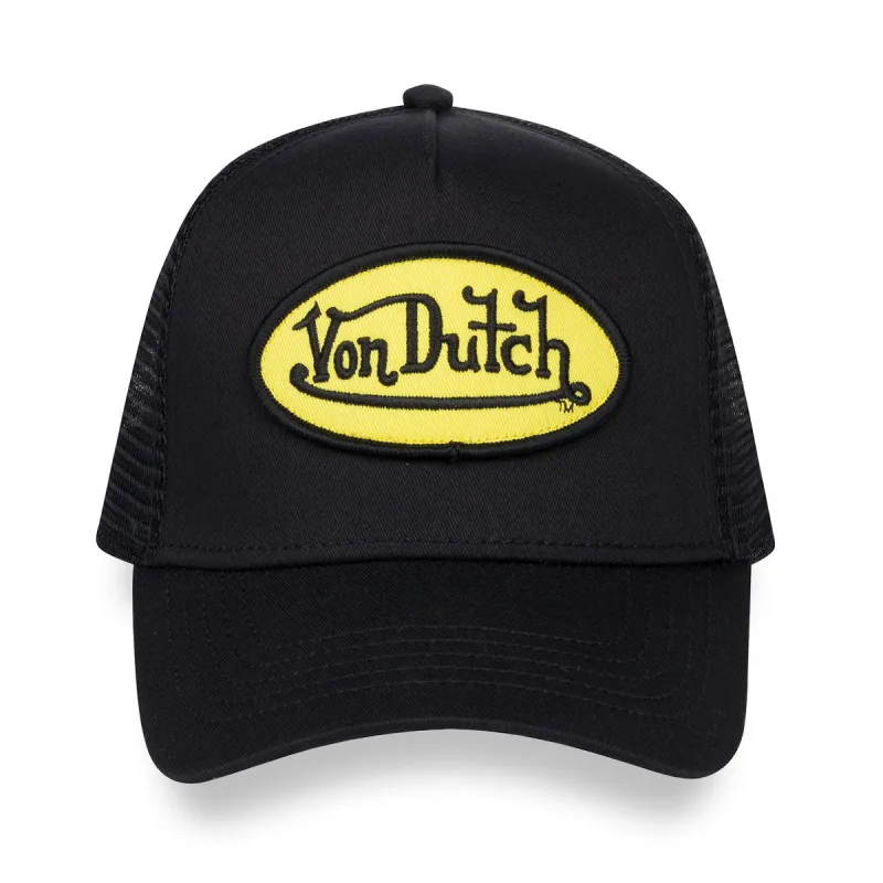 Black & Yellow Trucker Hat sold by Von Dutch