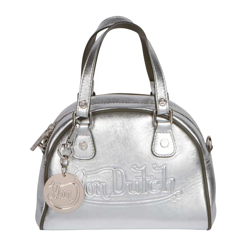 Silver Leather Von Dutch Paris Bowling Bag sold by Von Dutch