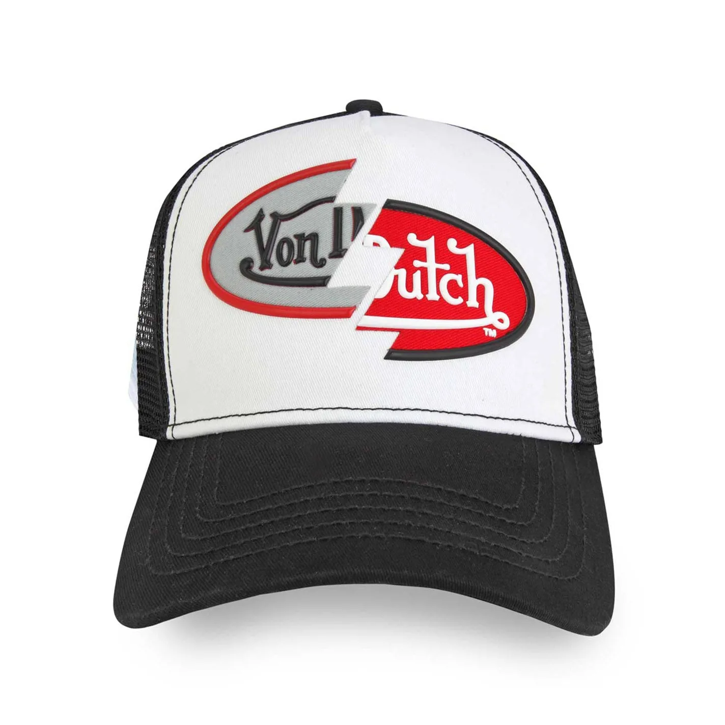 Cracked Logo Rubber Patch Trucker sold by Von Dutch