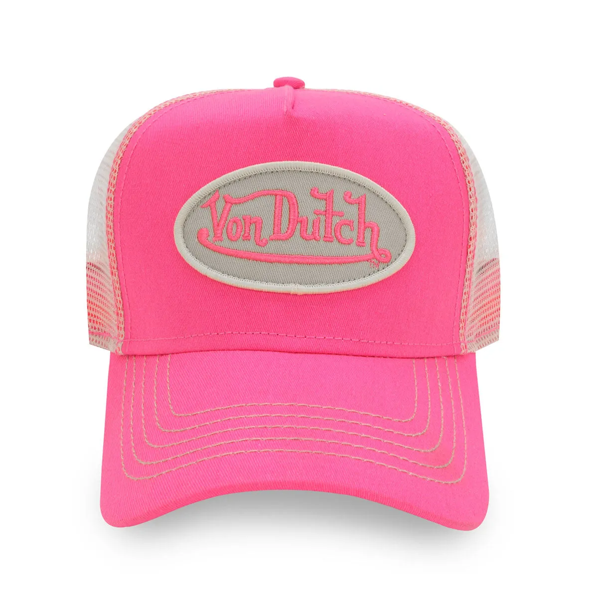 Hot Pink and Cream Trucker sold by Von Dutch