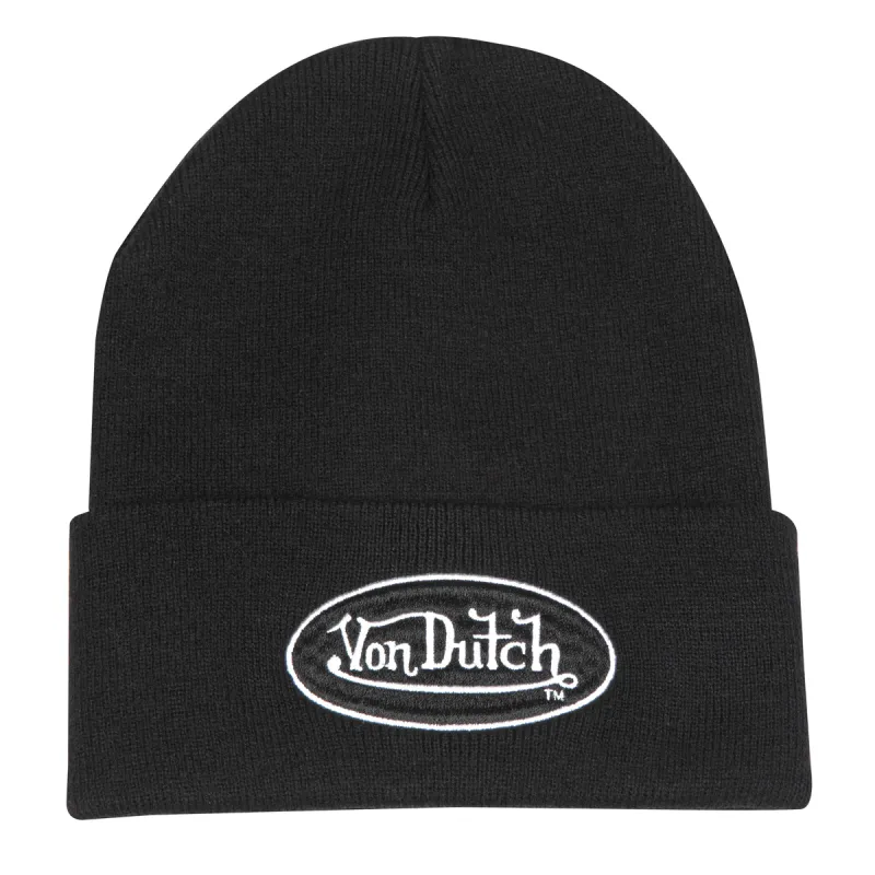 Black with Embroidered Beanie sold by Von Dutch