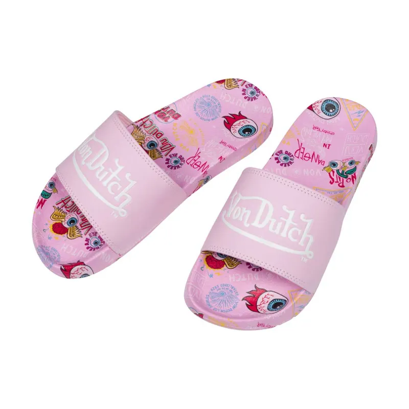Women's Pink Jax Slides sold by Von Dutch
