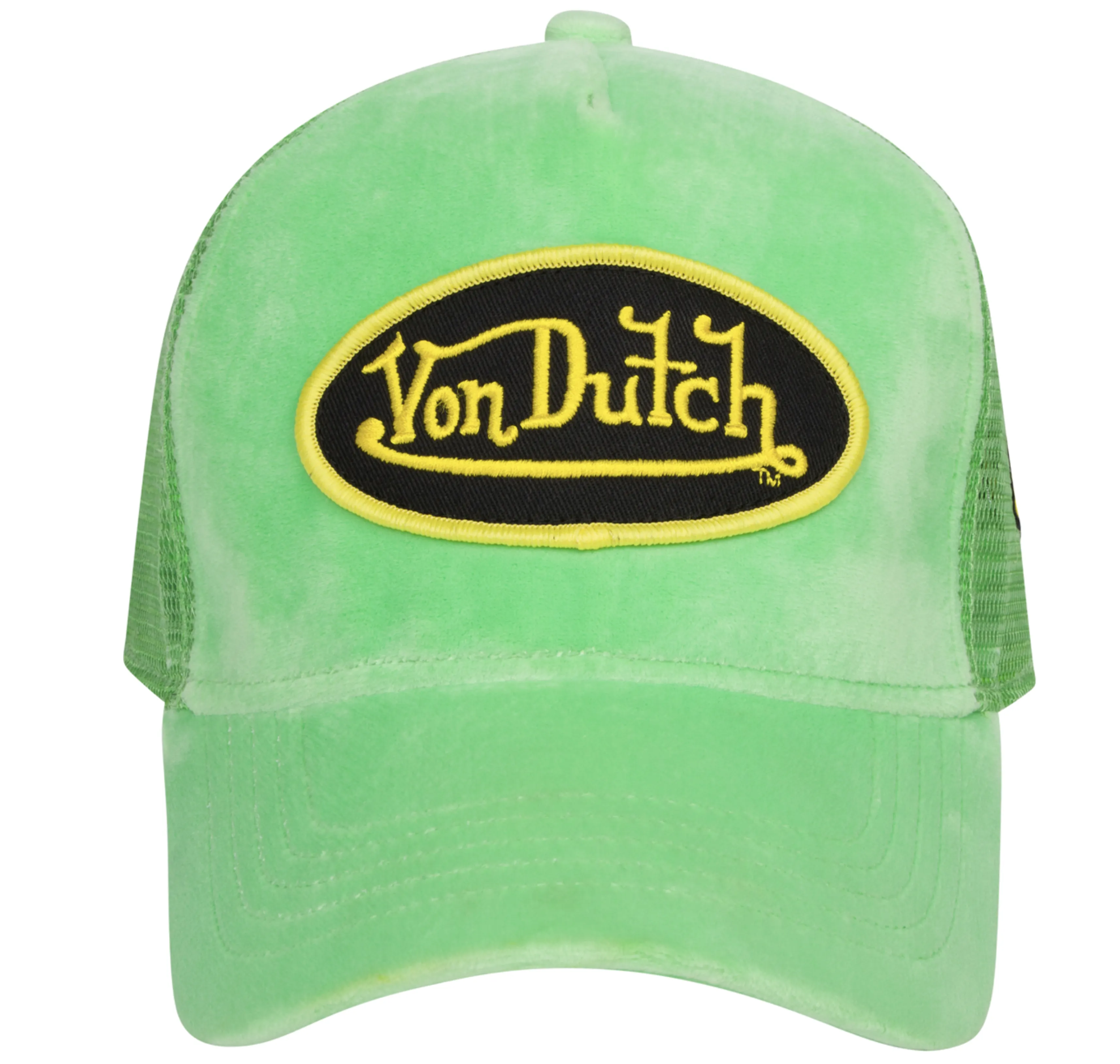 Hollywood Velvet Lime Green Trucker sold by Von Dutch