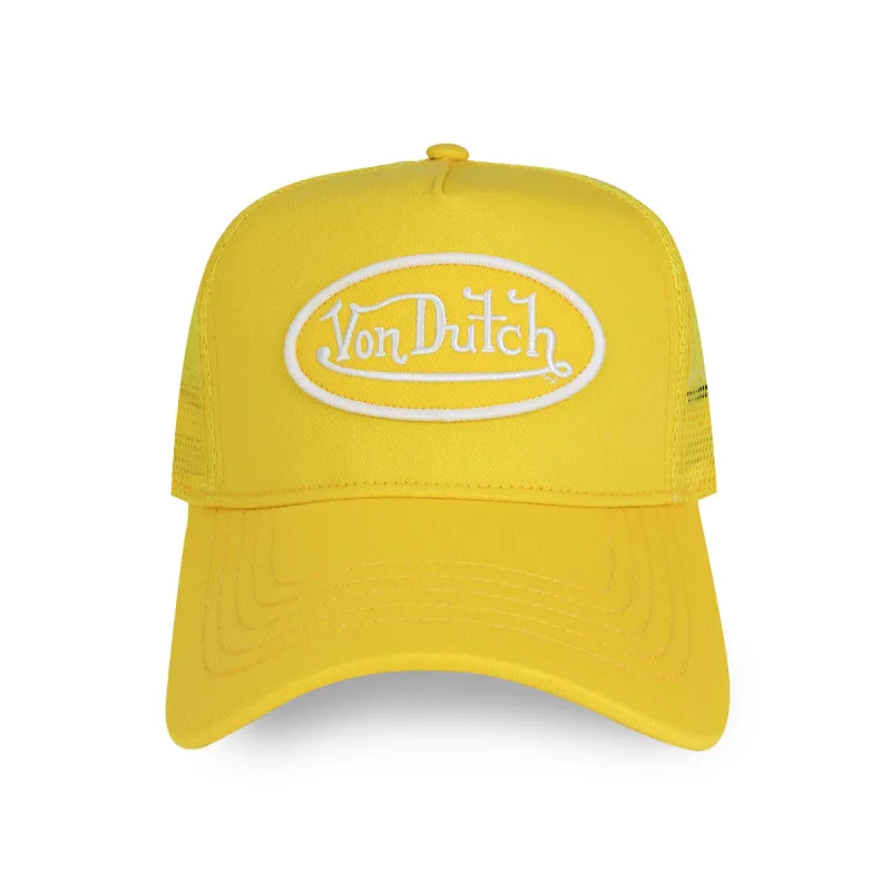 Yellow & White Trucker Hat sold by Von Dutch