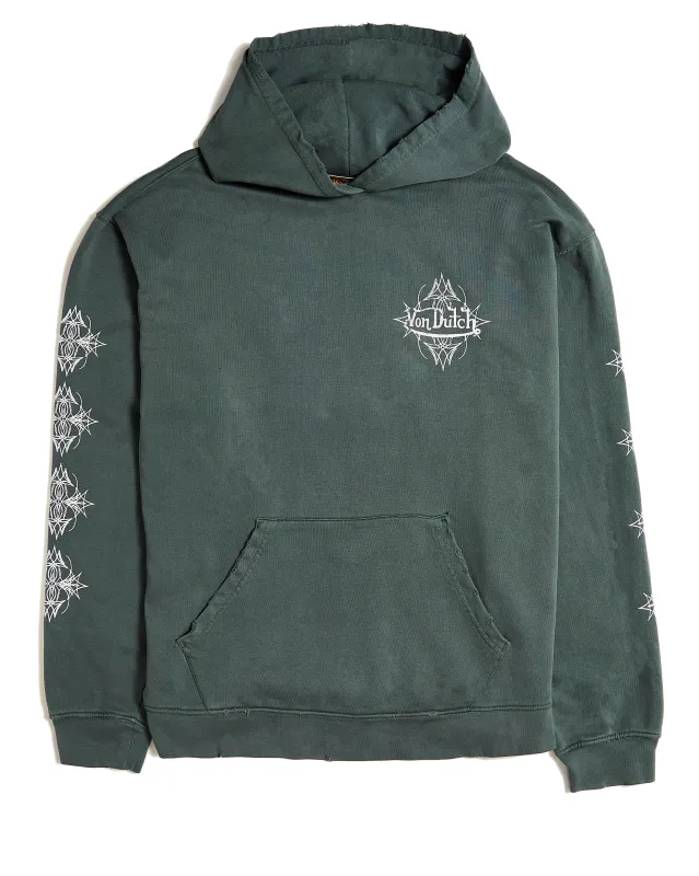 Von Dutch Vintage Dark Olive & White Chopper Hoodie sold by Von Dutch