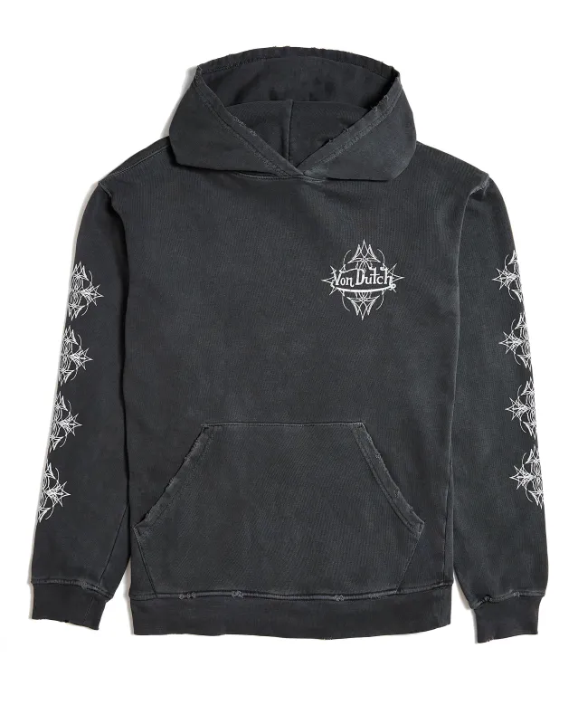 Von Dutch Vintage Charcoal & White Distressed Chopper Hoodie sold by Von Dutch