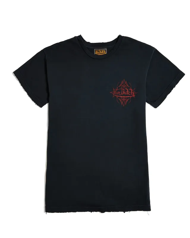 Vintage Black & Red Distressed Chopper Tee made by Von Dutch