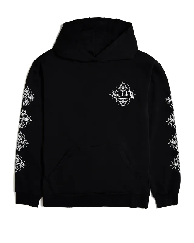 Von Dutch Vintage Black & White Distressed Chopper Hoodie sold by Von Dutch