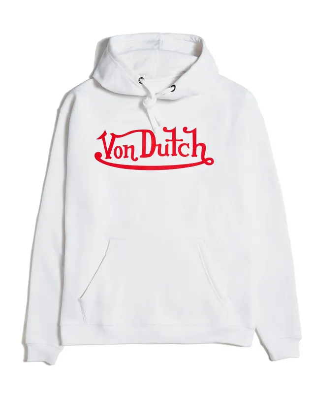 Von Dutch Originals Red on White Hoodie made by Von Dutch