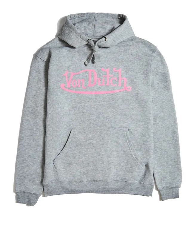 Von Dutch Originals Pink on Grey Hoodie made by Von Dutch