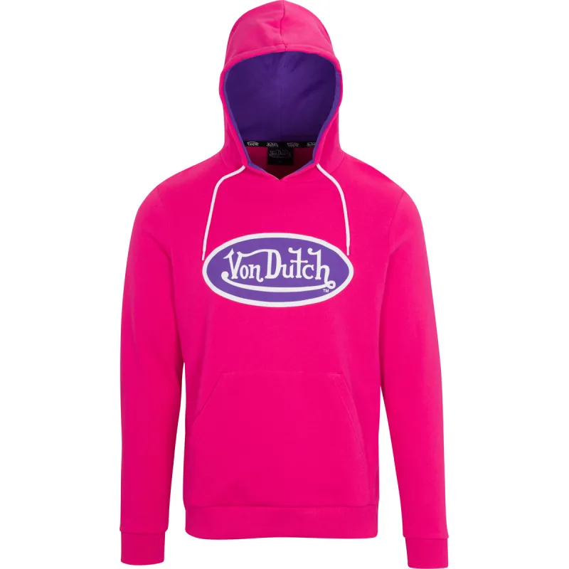 Von Dutch Originals Logo Patch Fuchsia Hoodie made by Von Dutch