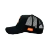 Black and Orange Kustom Classics Logo Trucker Hat sold by Von Dutch
